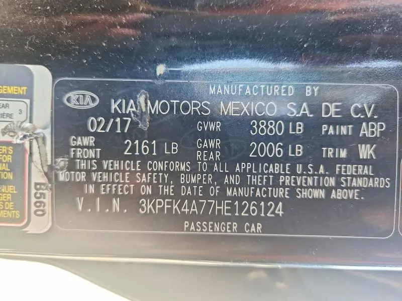 2017 KIA FORTE LX  