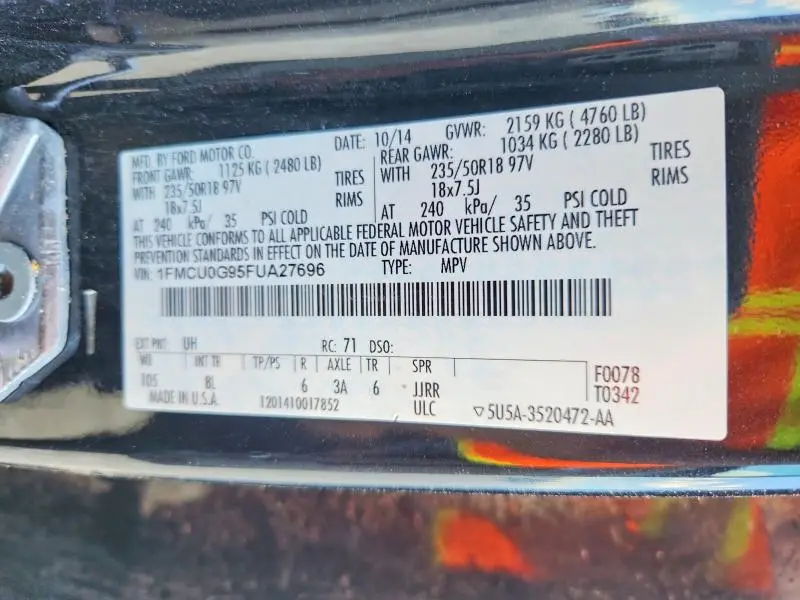2015 FORD ESCAPE SE  