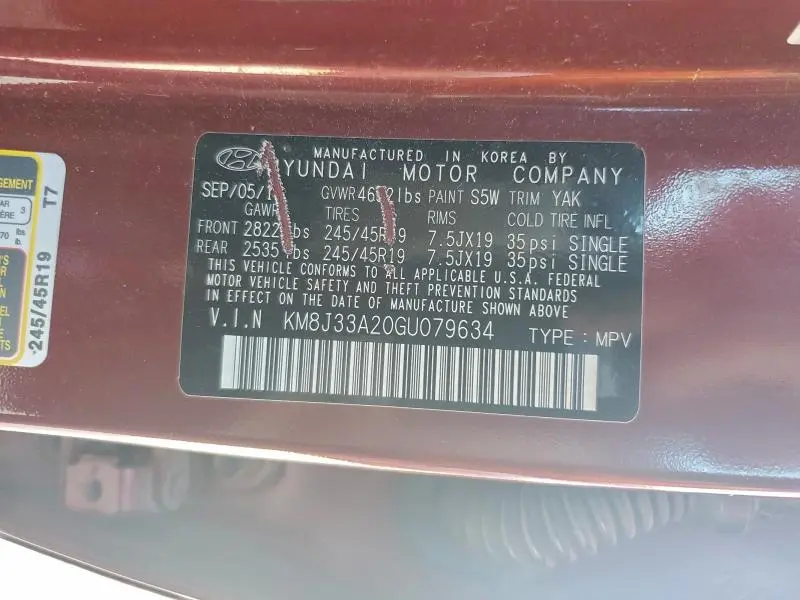 2016 HYUNDAI TUCSON LIMITED  