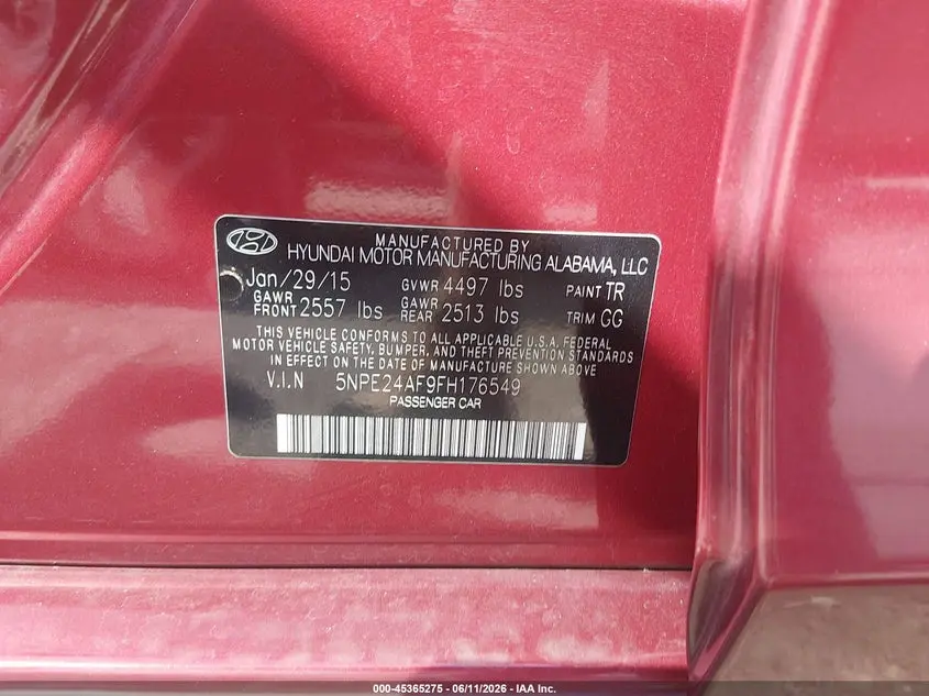 2015 HYUNDAI SONATA SE