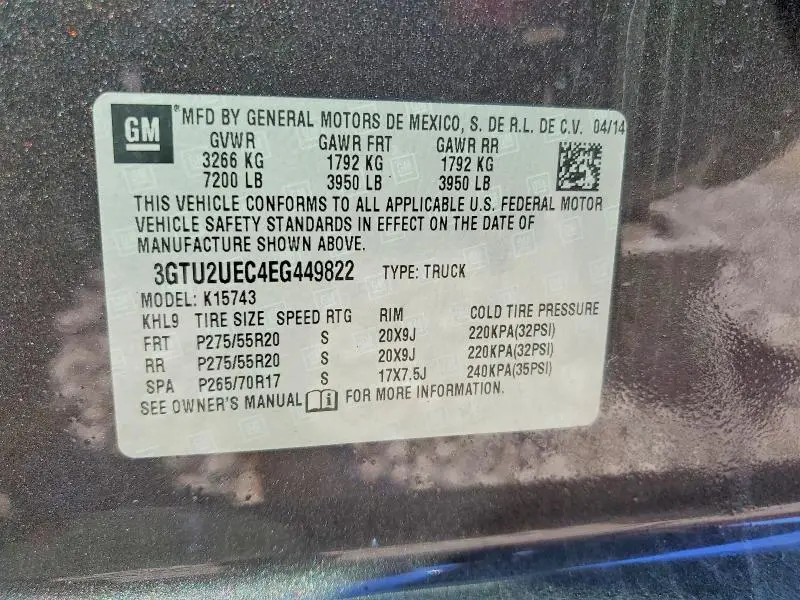 2014 GMC SIERRA K1500 SLE  
