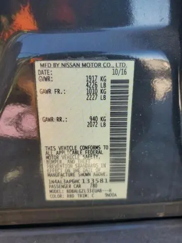 2017 NISSAN ALTIMA 2.5  