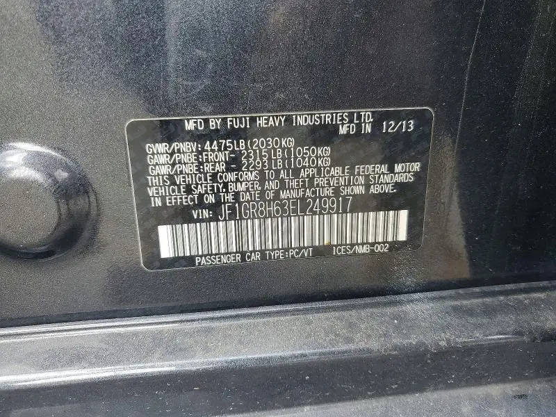 2014 SUBARU IMPREZA WRX STI  