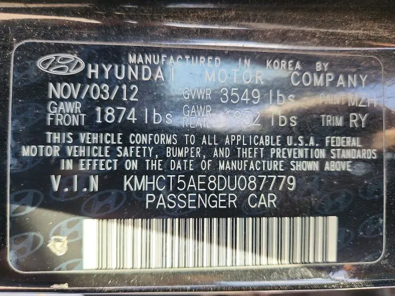 2013 HYUNDAI ACCENT GS  