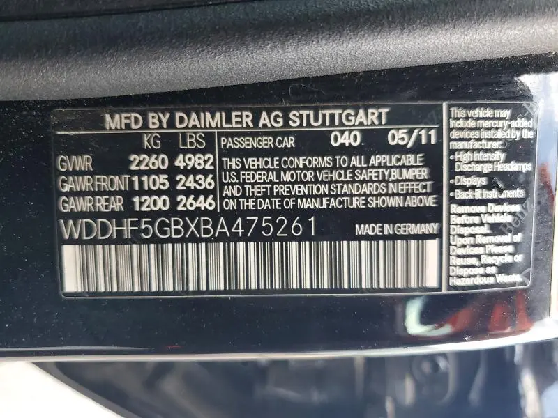 2011 MERCEDES-BENZ E 350  