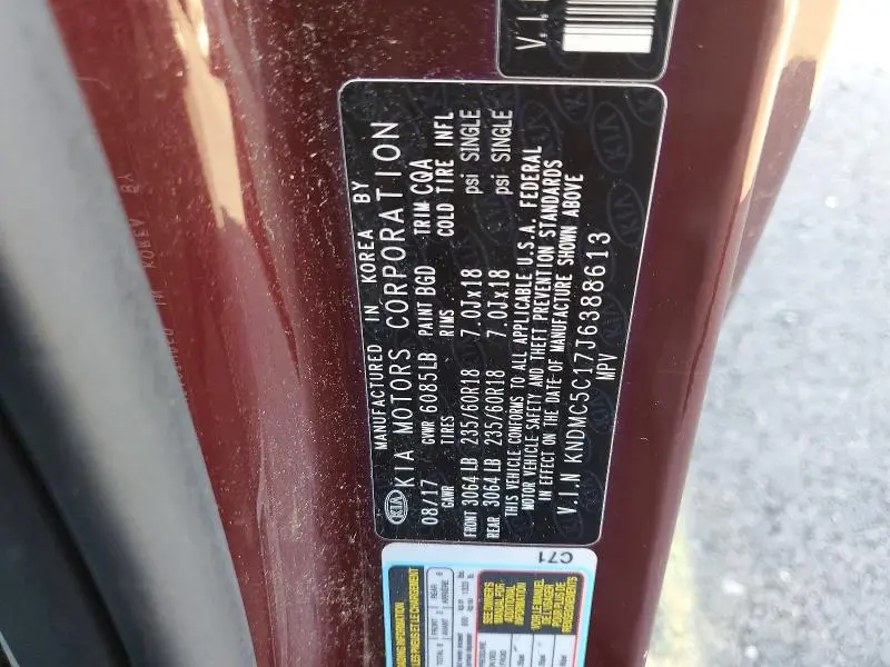 2018 KIA SEDONA SX  