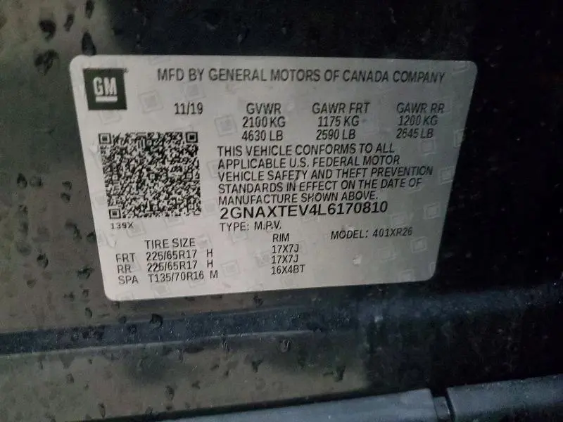 2020 CHEVROLET EQUINOX LT  