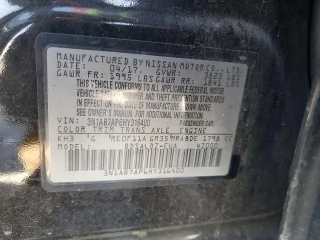 2017 NISSAN SENTRA S  