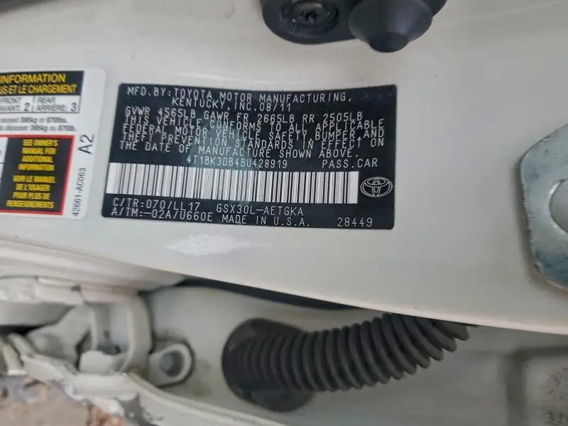 2011 TOYOTA AVALON BASE  