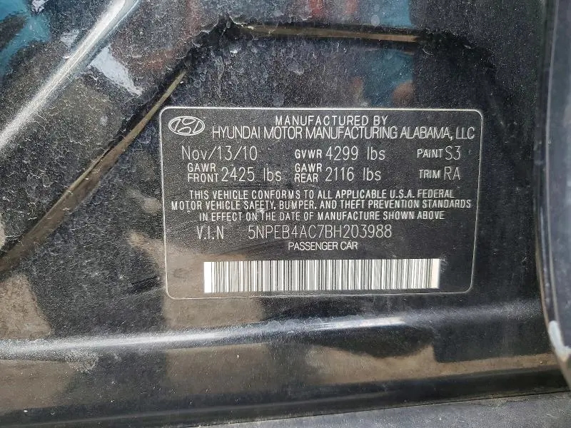 2011 HYUNDAI SONATA GLS  