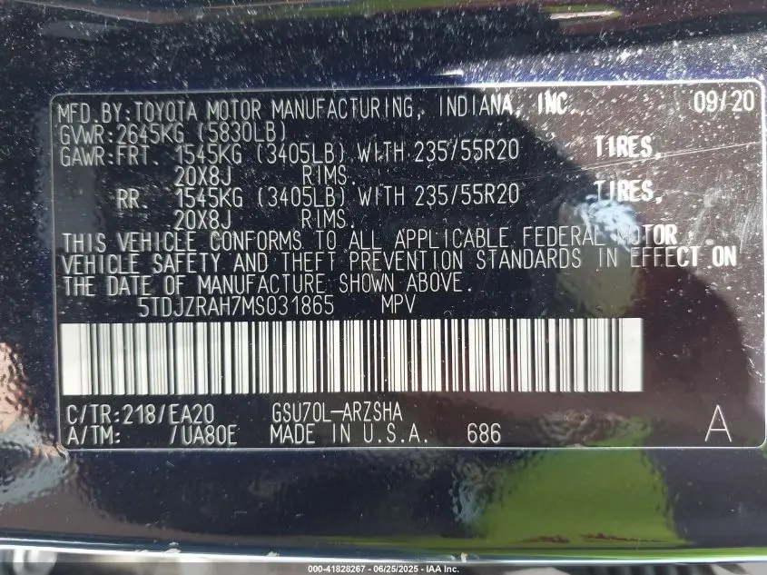 2021 TOYOTA HIGHLANDER XSE