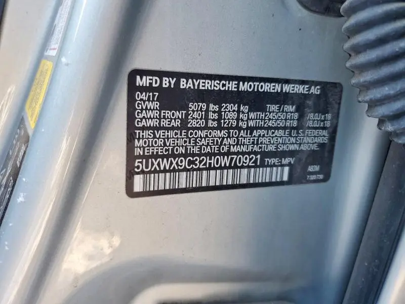 2017 BMW X3 XDRIVE28I  