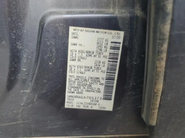 2020 NISSAN FRONTIER S  