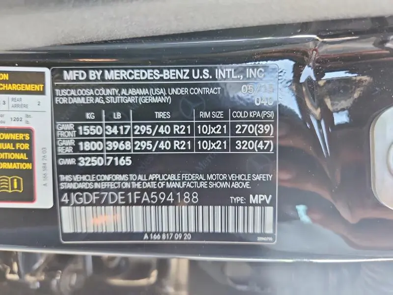 2015 MERCEDES-BENZ GL 550 4MATIC  