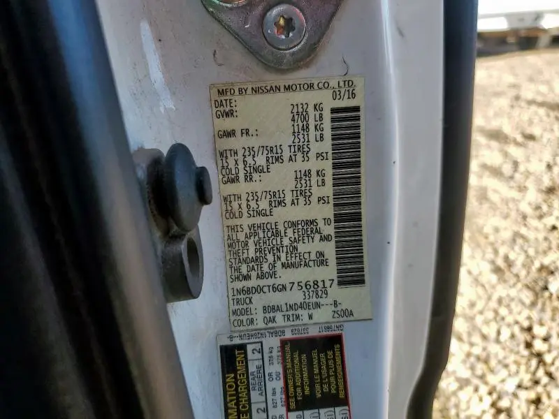 2016 NISSAN FRONTIER S  