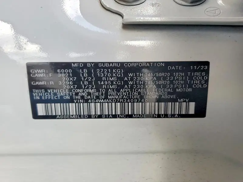 2024 SUBARU ASCENT ONYX EDITION  