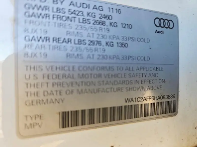 2017 AUDI Q5 PREMIUM  