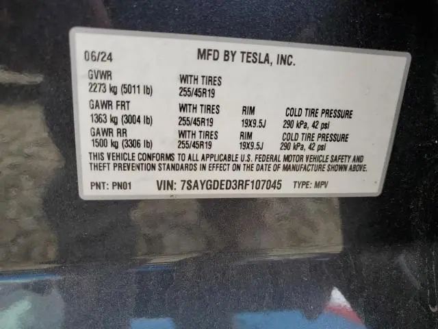 2024 TESLA MODEL Y   