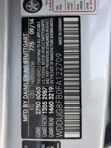 2015 MERCEDES-BENZ S 550 4MATIC  