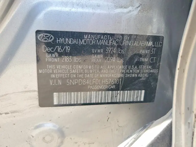 2020 HYUNDAI ELANTRA SEL  