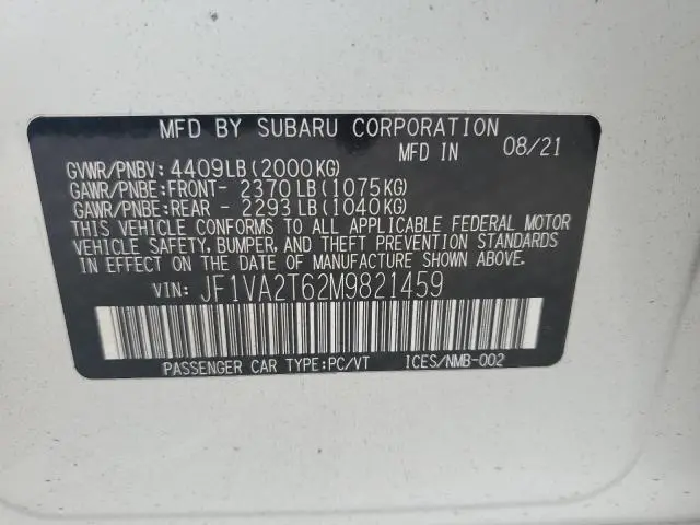 2021 SUBARU WRX STI LIMITED  