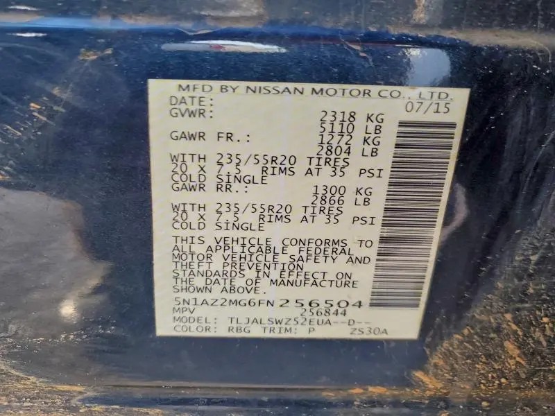 2015 NISSAN MURANO S  