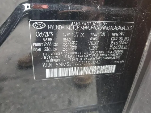 2020 HYUNDAI SANTA FE SE  
