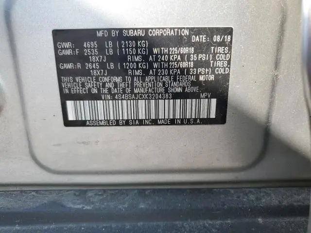 2019 SUBARU OUTBACK 2.5I LIMITED  