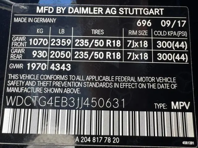 2018 MERCEDES-BENZ GLA 250  