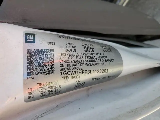 2020 CHEVROLET EXPRESS G2500   