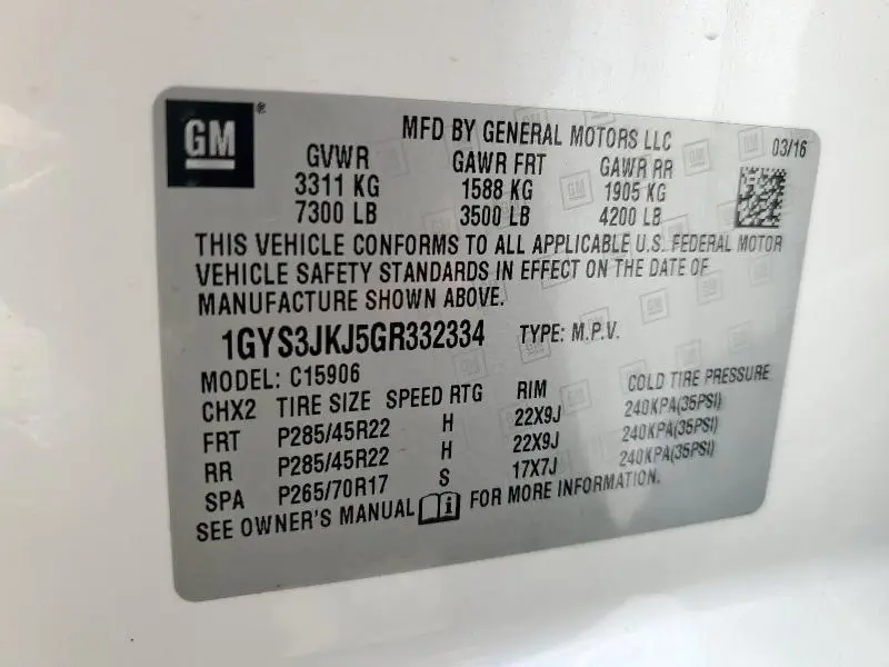 2016 CADILLAC ESCALADE ESV PREMIUM  