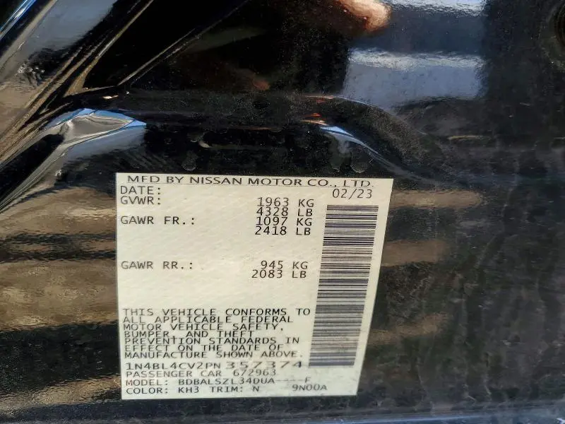 2023 NISSAN ALTIMA 2.5 SR  