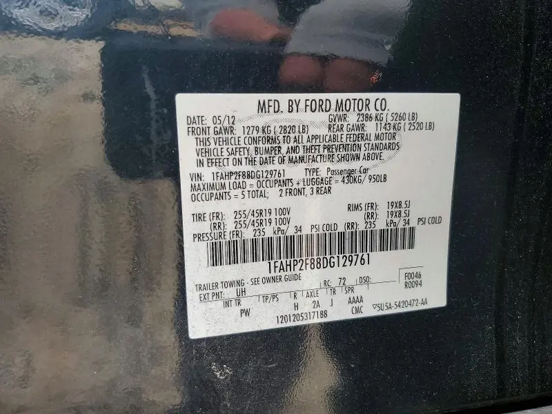 2013 FORD TAURUS LIMITED  