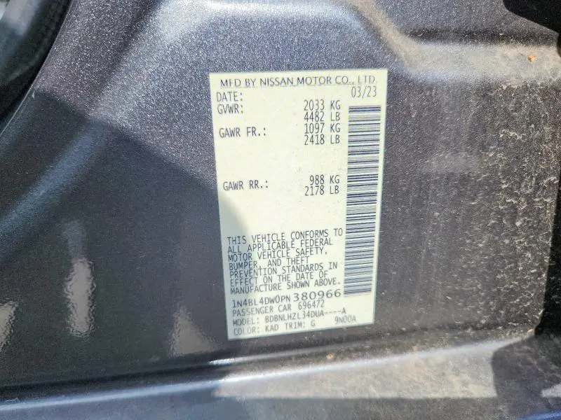 2023 NISSAN ALTIMA SV  