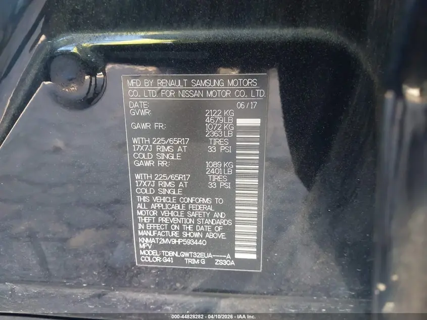 2017 NISSAN ROGUE SV
