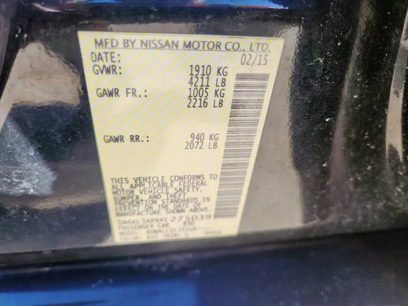 2015 NISSAN ALTIMA 2.5  