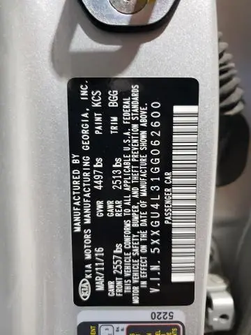 2016 KIA OPTIMA EX  