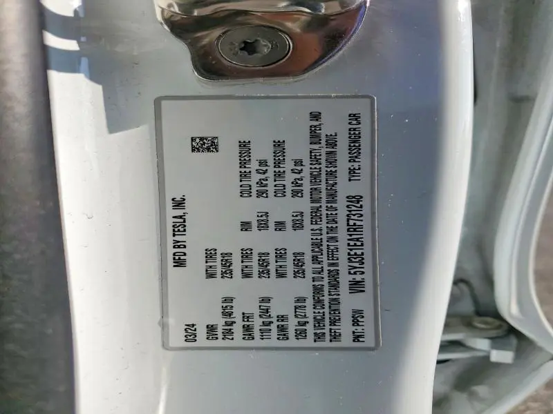 2024 TESLA MODEL 3   