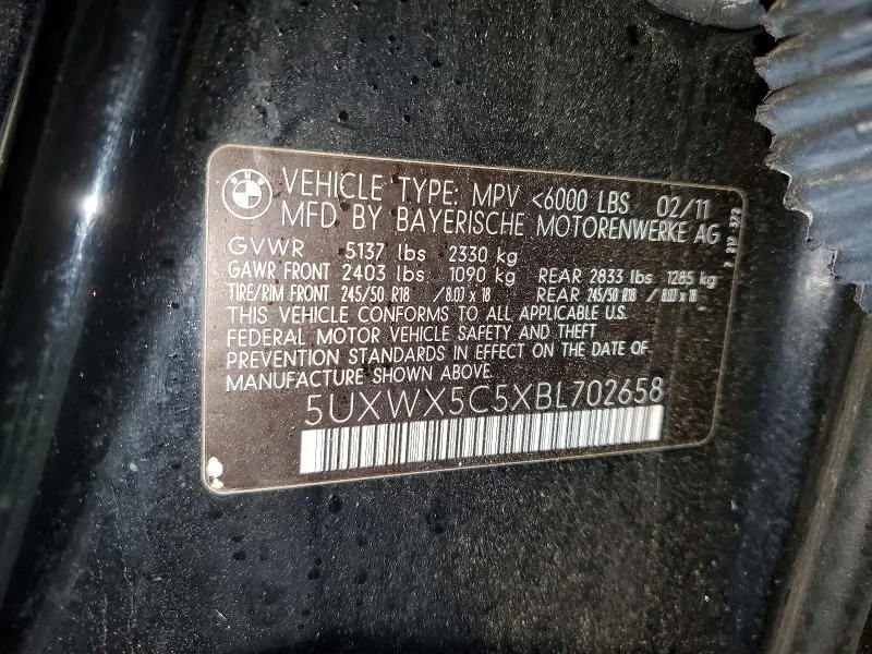 2011 BMW X3 XDRIVE28I  