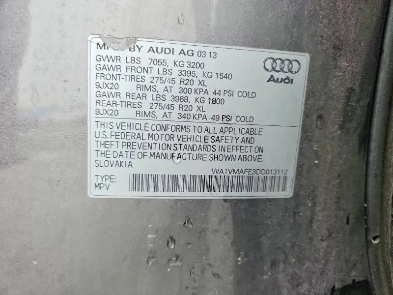 2013 AUDI Q7 PRESTIGE  