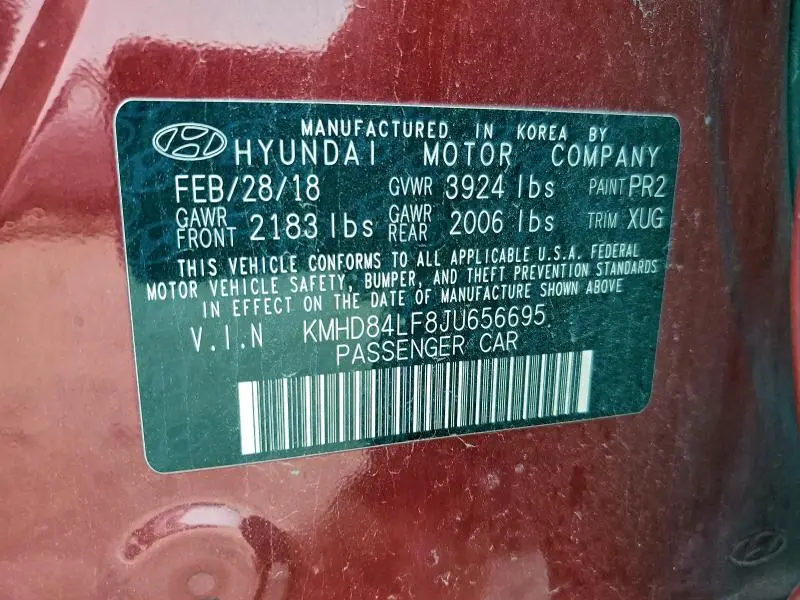 2018 HYUNDAI ELANTRA SEL  