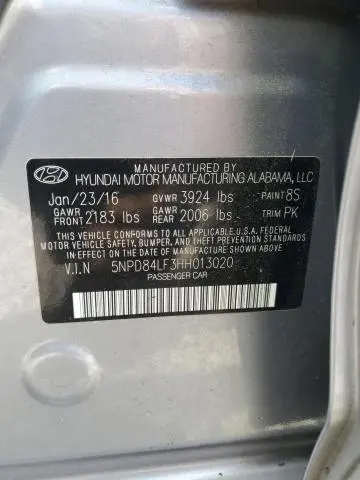 2017 HYUNDAI ELANTRA SE  