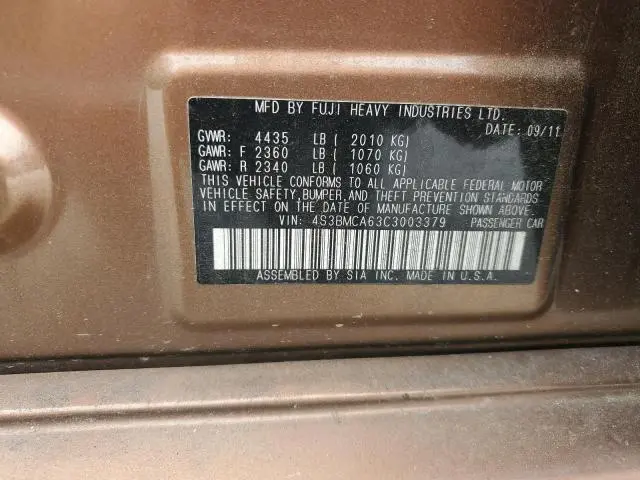 2012 SUBARU LEGACY 2.5I