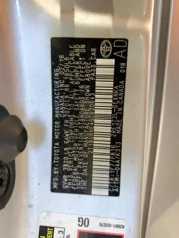 2016 TOYOTA COROLLA L  