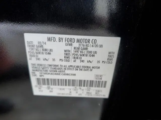 2014 FORD EXPLORER XLT  