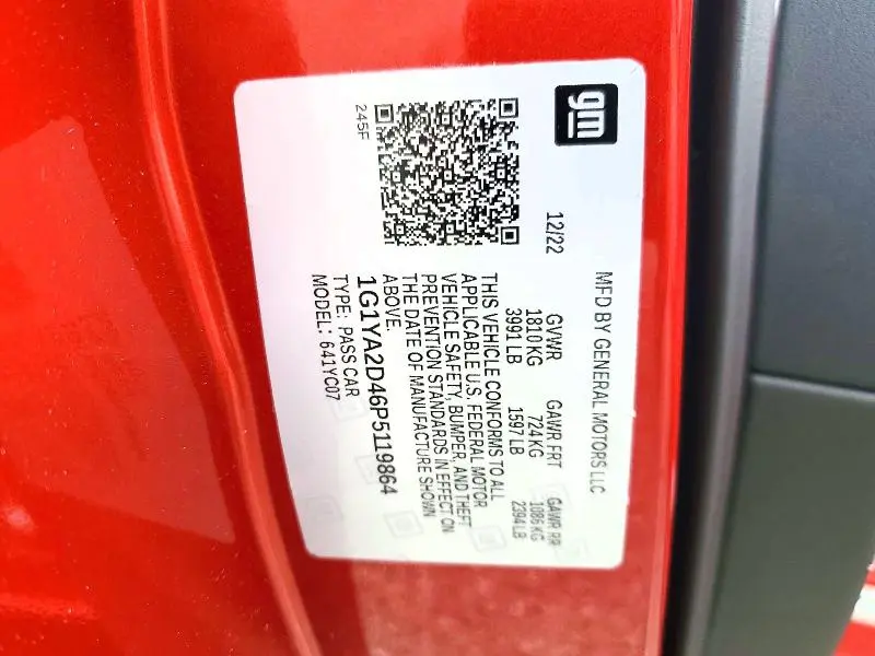 2023 CHEVROLET CORVETTE STINGRAY 1LT  