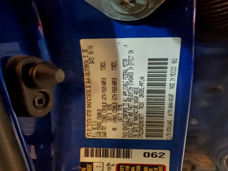 2016 TOYOTA TACOMA DOUBLE CAB  