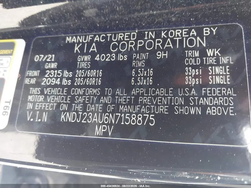 2022 KIA SOUL LX