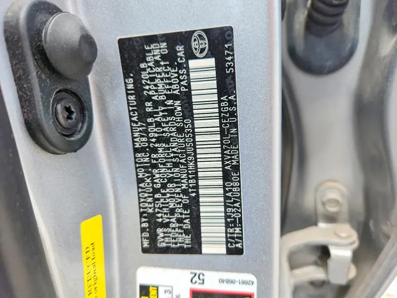 2018 TOYOTA CAMRY XLE  