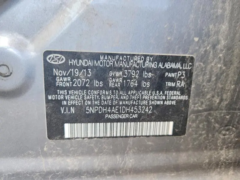 2013 HYUNDAI ELANTRA GLS  
